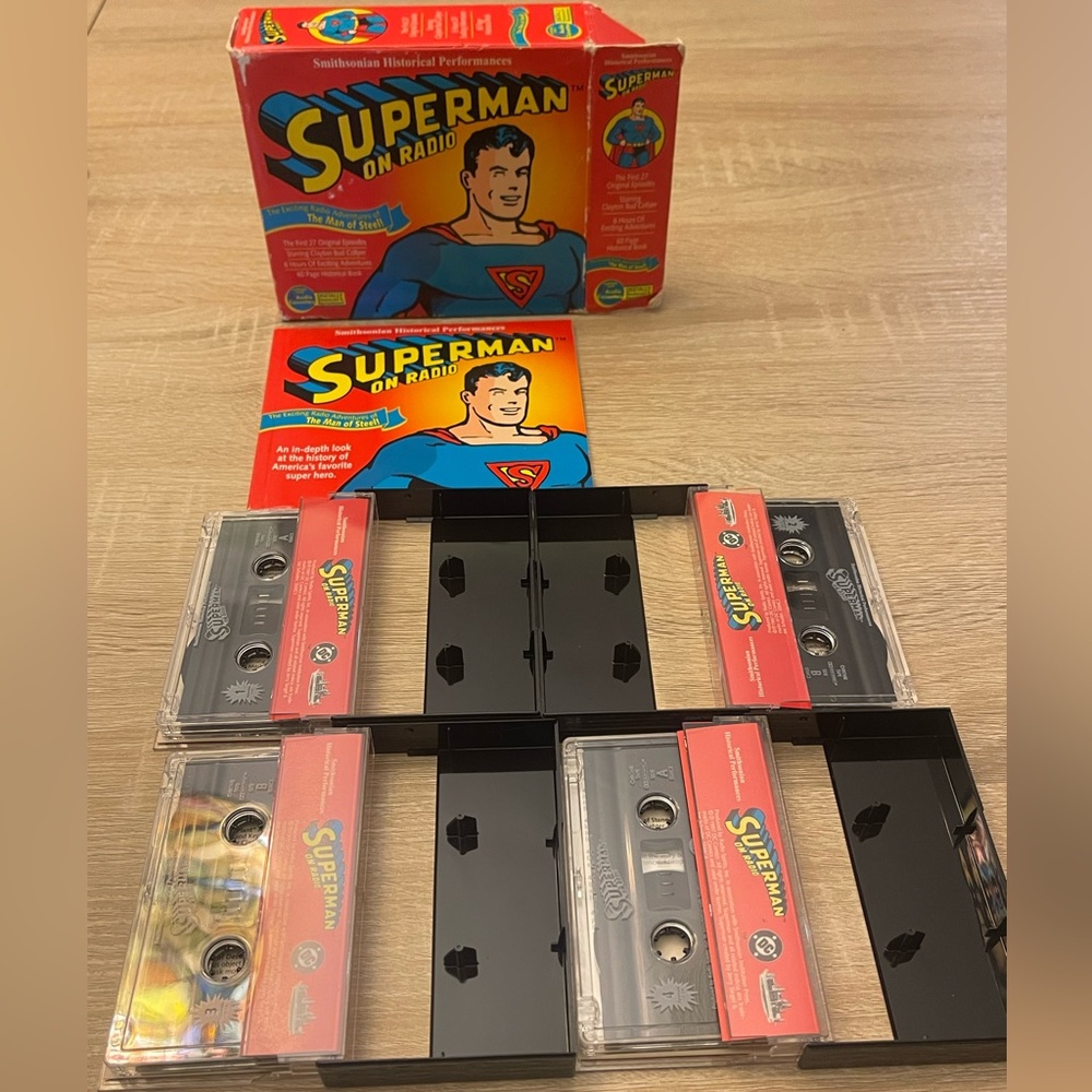 Superman on Radio 4 Cassettes & 60 Pg Booklet 6 Hours 27 Episodes 1997 ~ Vintage